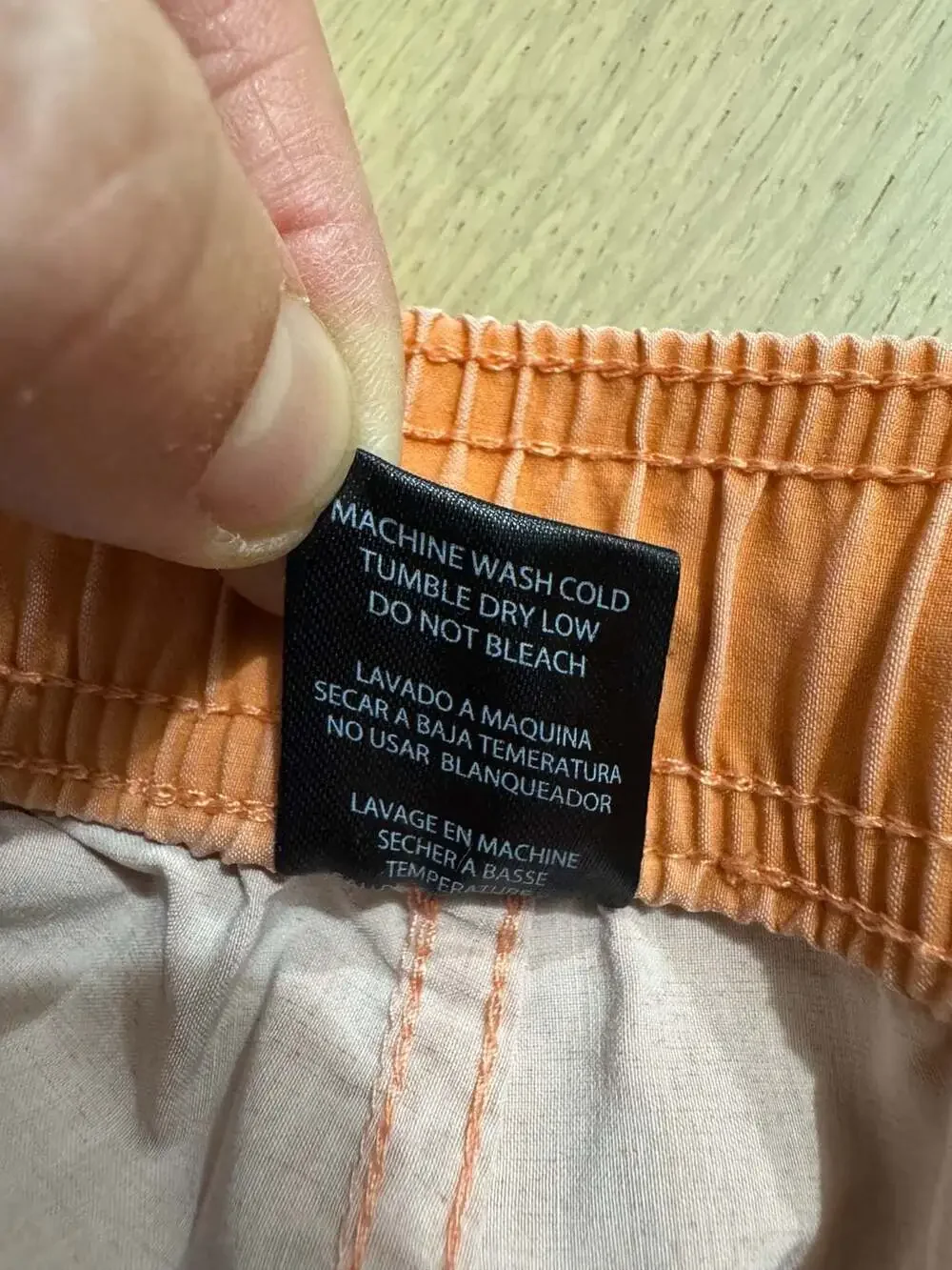 Lost Surfboards Men's Orange Elastic Waist Volley Swim Shorts Geometric Hem